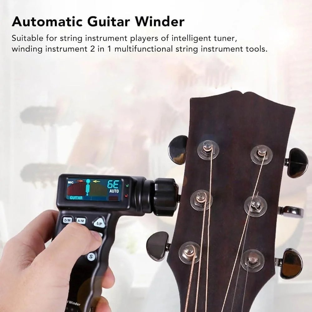 کوک کننده هوشمند گیتار، کوک کننده گیتار الکتریکی چند منظوره حرفه ای با صفحه نمایش LCD رنگی، حالت های کوک چندگانه، باتری لیتیومی 2600 میلی آمپر ساعتی داخلی، برای گیتار و یوکللی (سفید)