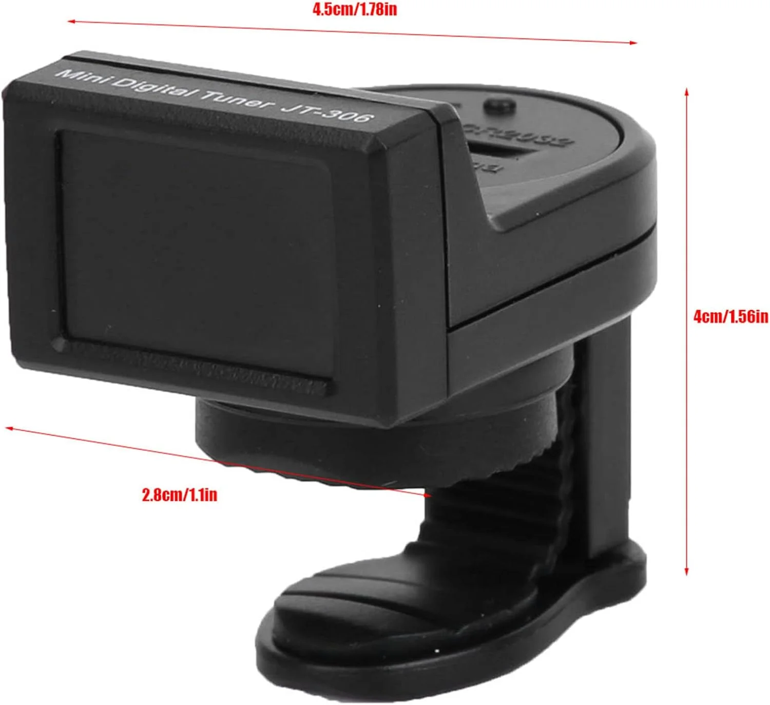 تیونر چند منظوره الکتریکی JT-306 برای گیتار، یوکللی، باس، ویولن، انتخابی عالی برای نوازندگان، گیره ای برای استفاده آسان
