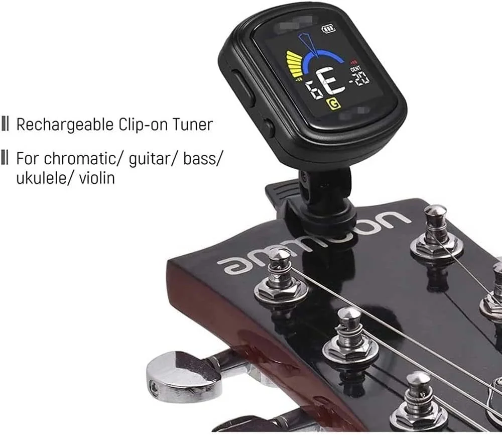 کوک کننده گیره ای دیجیتال تیونر الکترونیکی برای گیتار ویولن یوکللی (رنگ: مشکی) کوک کننده گیره ای دیجیتال تیونر الکترونیکی برای گیتار ویولن یوکللی (رنگ: مشکی)