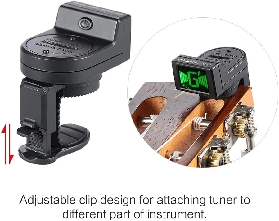 تیونر گیره ای دیجیتال LCD حرفه ای برای گیتار الکتریک، گیتار بیس، ویولن، یوکللی، قطعات و لوازم جانبی گیتار