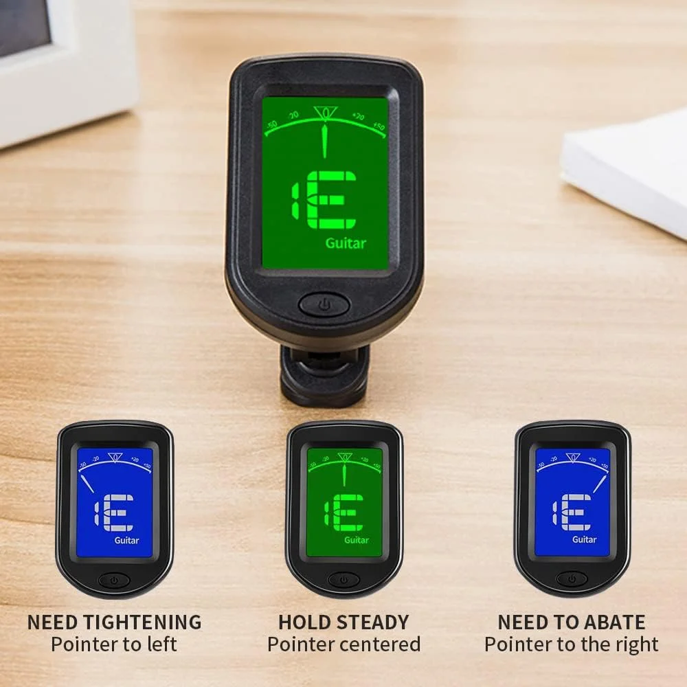 تیونر گیره ای گیتار Newaner برای گیتار، باس، ویولن، یوکللی، کروماتیک به همراه پیک