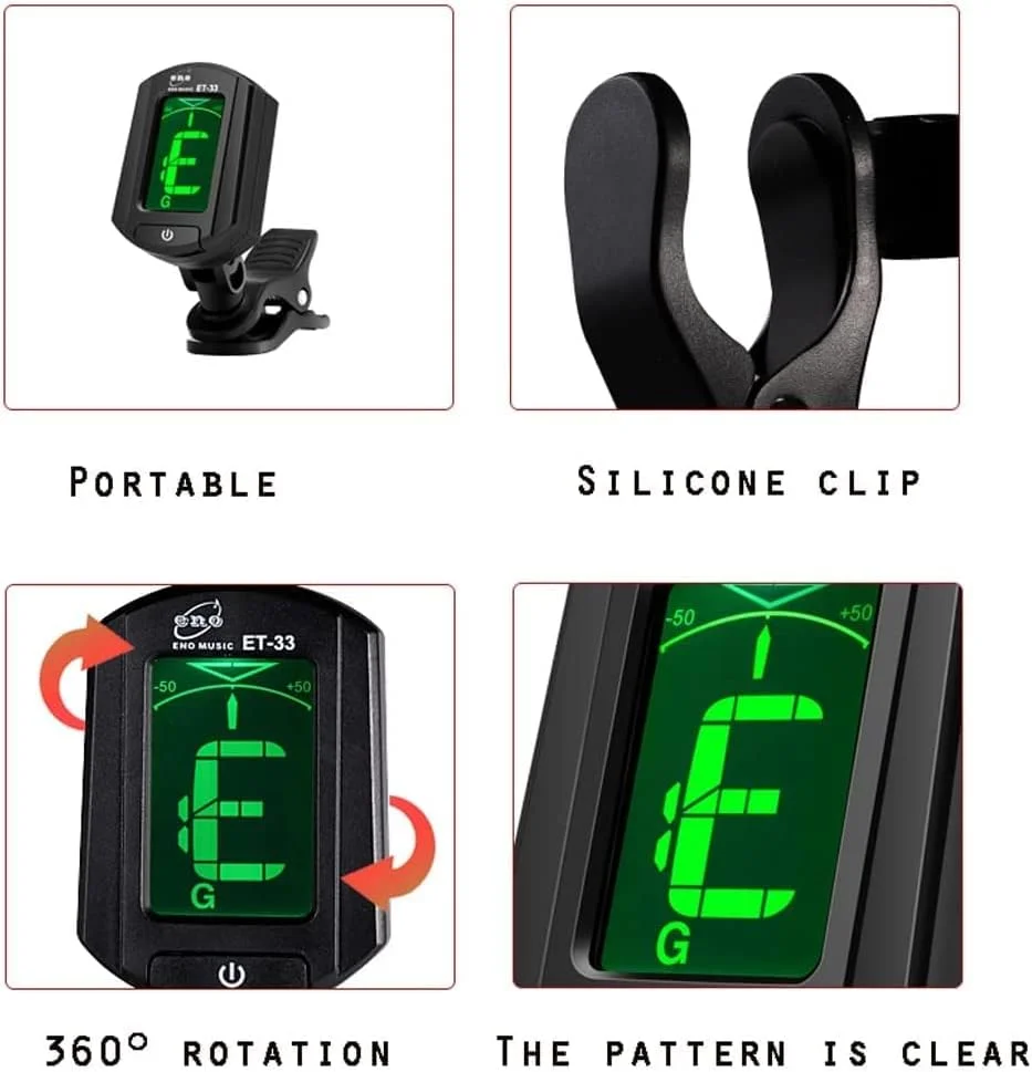 تیونر گیره ای الکترونیکی صفحه نمایش LCD، تیونر اتوماتیک حرفه ای مخصوص ویولن و یوکللی (رنگ: سفید) تیونر گیره ای الکترونیکی صفحه نمایش LCD، تیونر اتوماتیک حرفه ای مخصوص ویولن و یوکللی (رنگ: سفید)