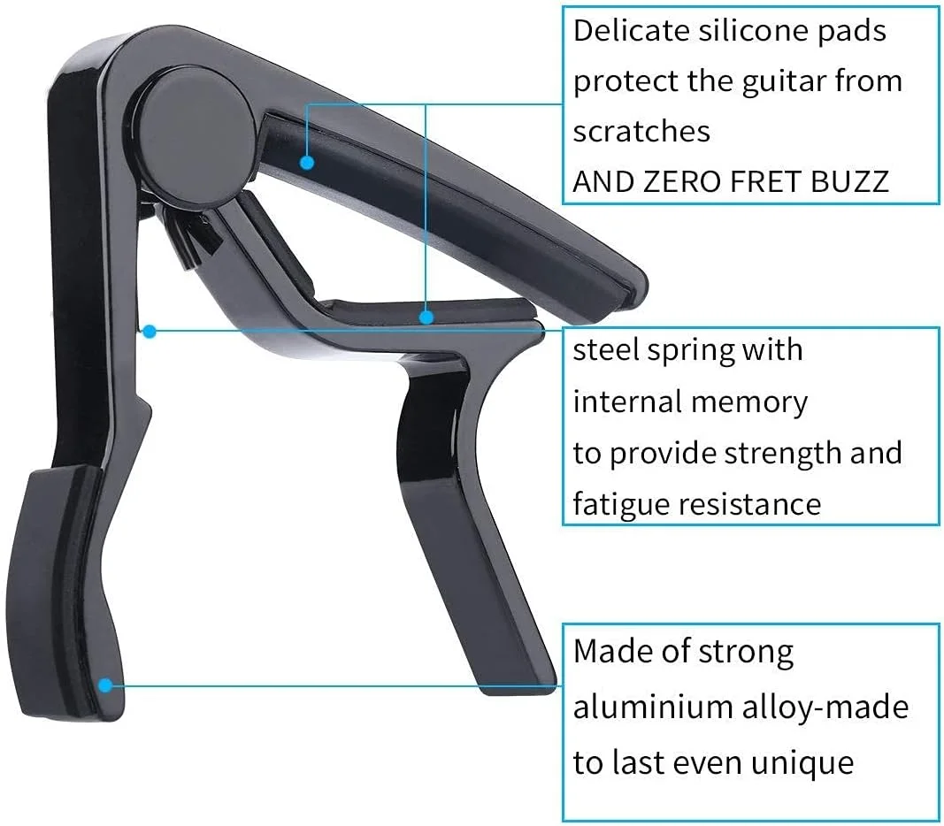 گیره کوک و کاپو گیتار مورییز مناسب گیتار، ویولن، باس، یوکللی کروماتیک به همراه پیک