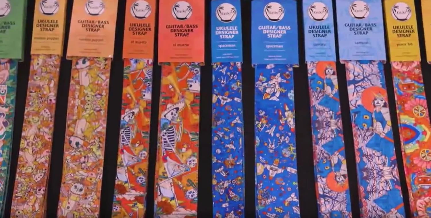 بند یوکللی نایلونی ارتعا گیتارز با سر چرمی - 37 میلی متر طرح المورتو (KNS-EM-U)