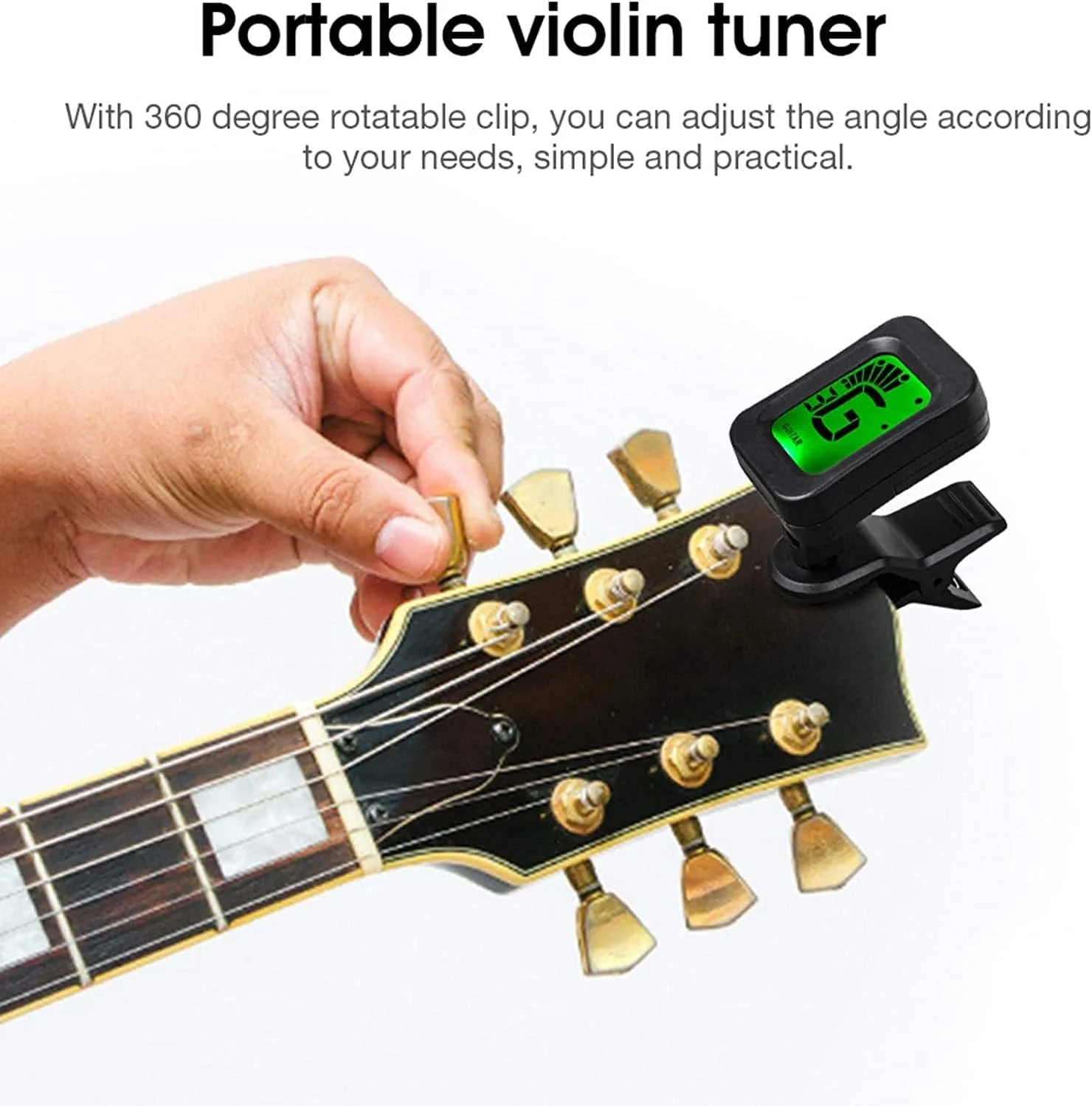 تیونر گیره ای حرفه ای برای گیتار، ویولن و یوکللی با صفحه نمایش LCD