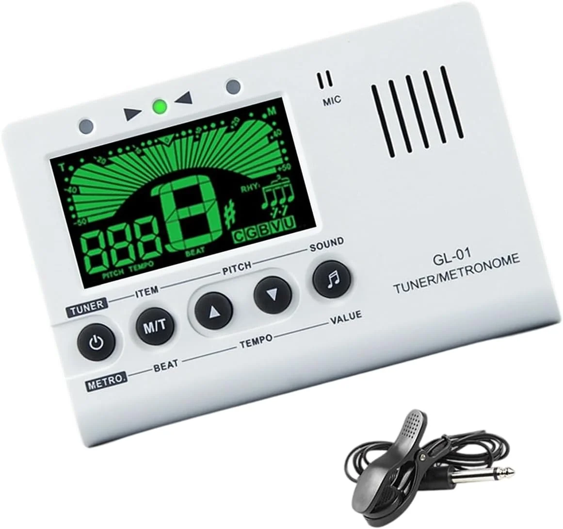 تیونر گیتار 3 در 1، مترونوم و تولید کننده صدا با کالیبراسیون دقیق برای گیتار، ویولن، یوکللی، طراحی فشرده و قابل حمل تیونر گیتار 3 در 1، مترونوم و تولید کننده صدا با کالیبراسیون دقیق برای گیتار، ویولن، یوکللی، طراحی فشرده و قابل حمل