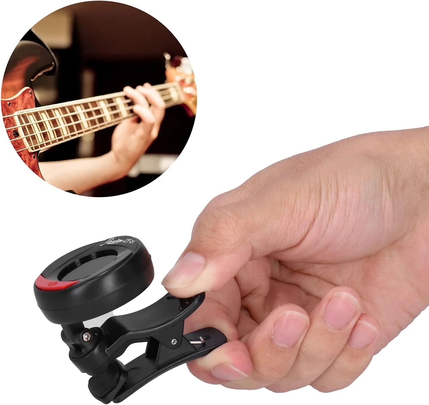 تیونر گیره ای گیتار، تیونر ویولن، تیونر یوکللی، تیونر باس، تیونر گیره ای کوچک برای گیتار، باس، ویولن، یوکللی با کوک 12 نتی