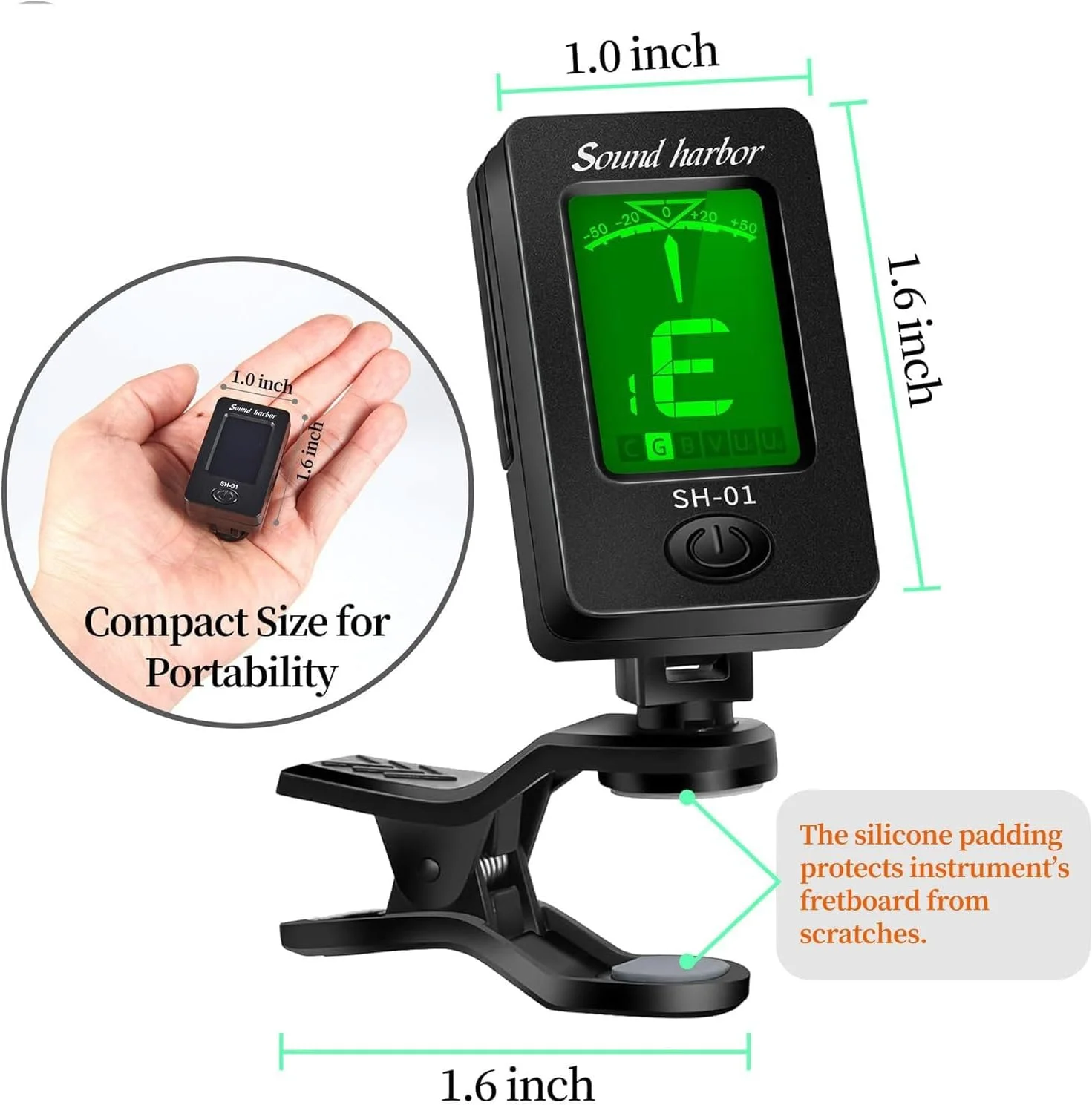 تیونر گیتار کلیپسی تیونر یوکللی 2 عددی برای همه سازها گیتار، باس، یوکللی، ویولن، بانجو تیونر گیتار کلیپسی تیونر یوکللی 2 عددی برای همه سازها گیتار، باس، یوکللی، ویولن، بانجو