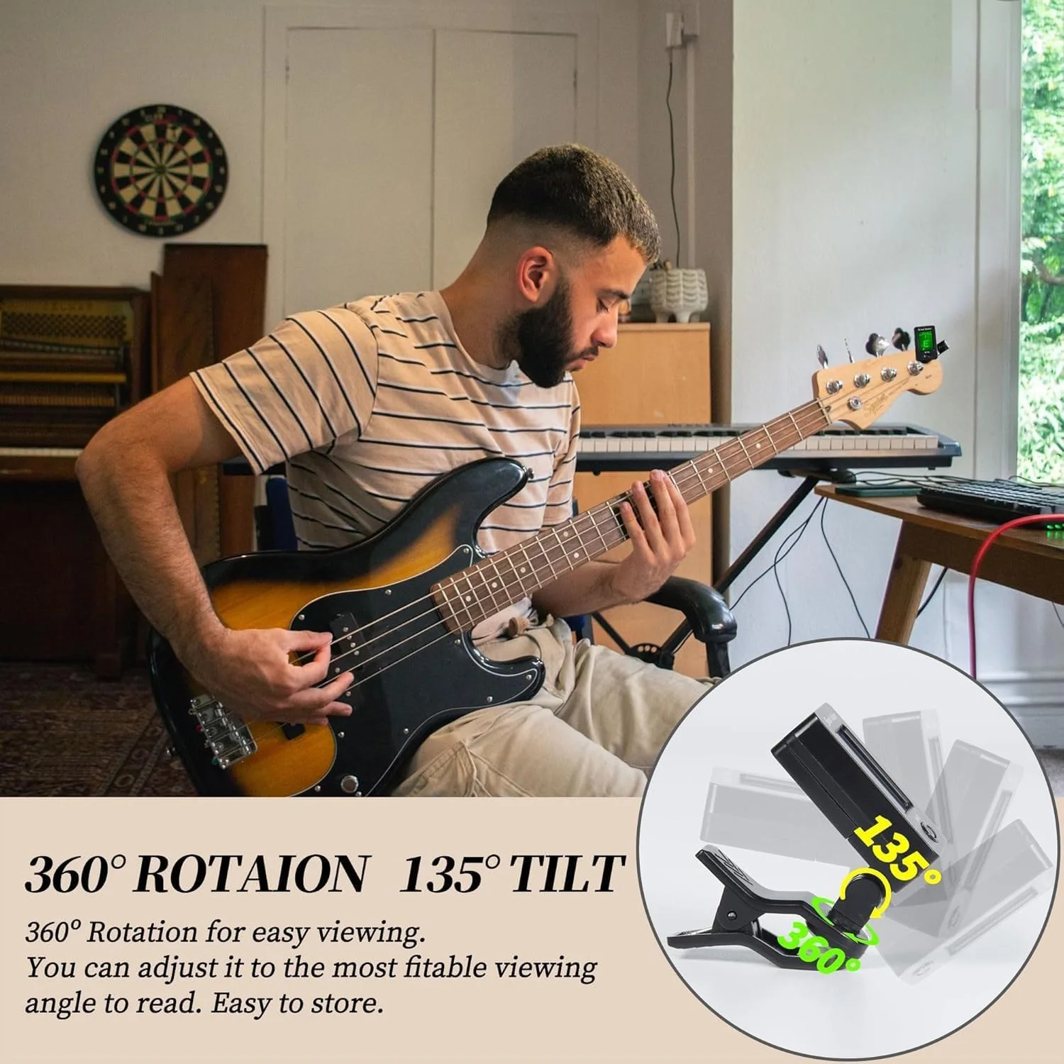 تیونر گیتار کلیپسی تیونر یوکللی 2 عددی برای همه سازها گیتار، باس، یوکللی، ویولن، بانجو تیونر گیتار کلیپسی تیونر یوکللی 2 عددی برای همه سازها گیتار، باس، یوکللی، ویولن، بانجو