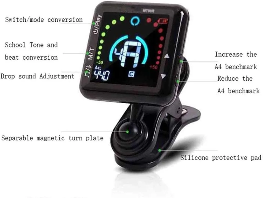 کوک گیتار گیره ای، کوک الکترونیکی برای گیتار کروماتیک، باس، یوکللی، ویولن، صفحه نمایش ال سی دی کوک گیتار گیره ای، کوک الکترونیکی برای گیتار کروماتیک، باس، یوکللی، ویولن، صفحه نمایش ال سی دی