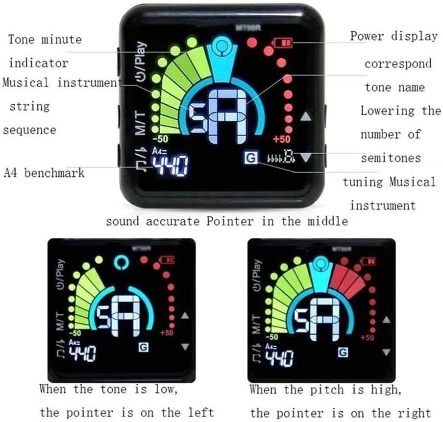 کوک گیتار گیره ای، کوک الکترونیکی برای گیتار کروماتیک، باس، یوکللی، ویولن، صفحه نمایش ال سی دی کوک گیتار گیره ای، کوک الکترونیکی برای گیتار کروماتیک، باس، یوکللی، ویولن، صفحه نمایش ال سی دی