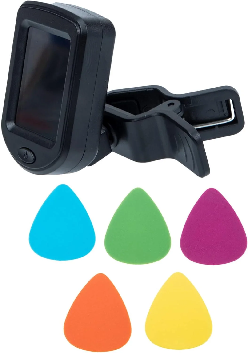 تیونر گیره ای به همراه پیک گیتار، نمایشگر LCD کارتونی مناسب گیتار، بیس و یوکللی آکوستیک