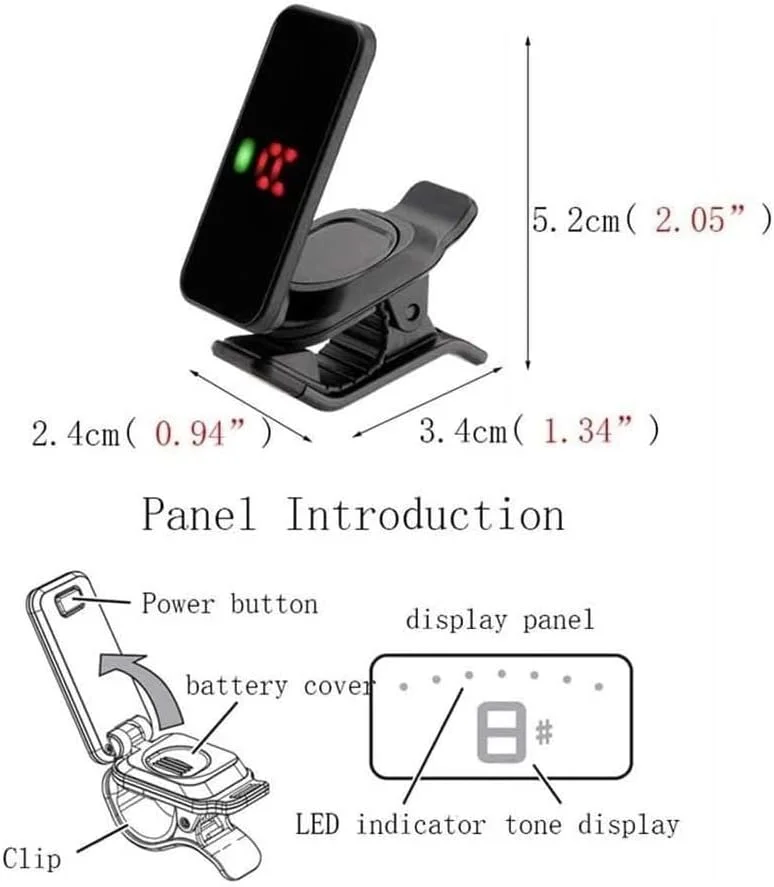 کوک گیتار گیره ای، مناسب گیتار، بیس و یوکللی، دارای صفحه نمایش LCD، کوک کننده قابل حمل گیتار کوک گیتار گیره ای، مناسب گیتار، بیس و یوکللی، دارای صفحه نمایش LCD، کوک کننده قابل حمل گیتار