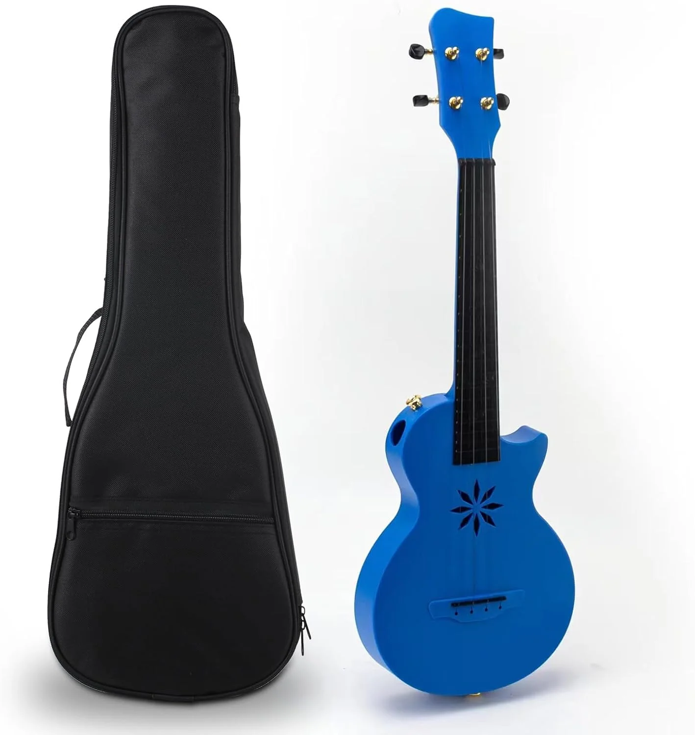 یوکللی 25 اینچی 4 سیم فیبر کربنی قابل حمل به همراه کیف حمل برای مبتدیان، نوجوانان و نوازندگان حرفه ای