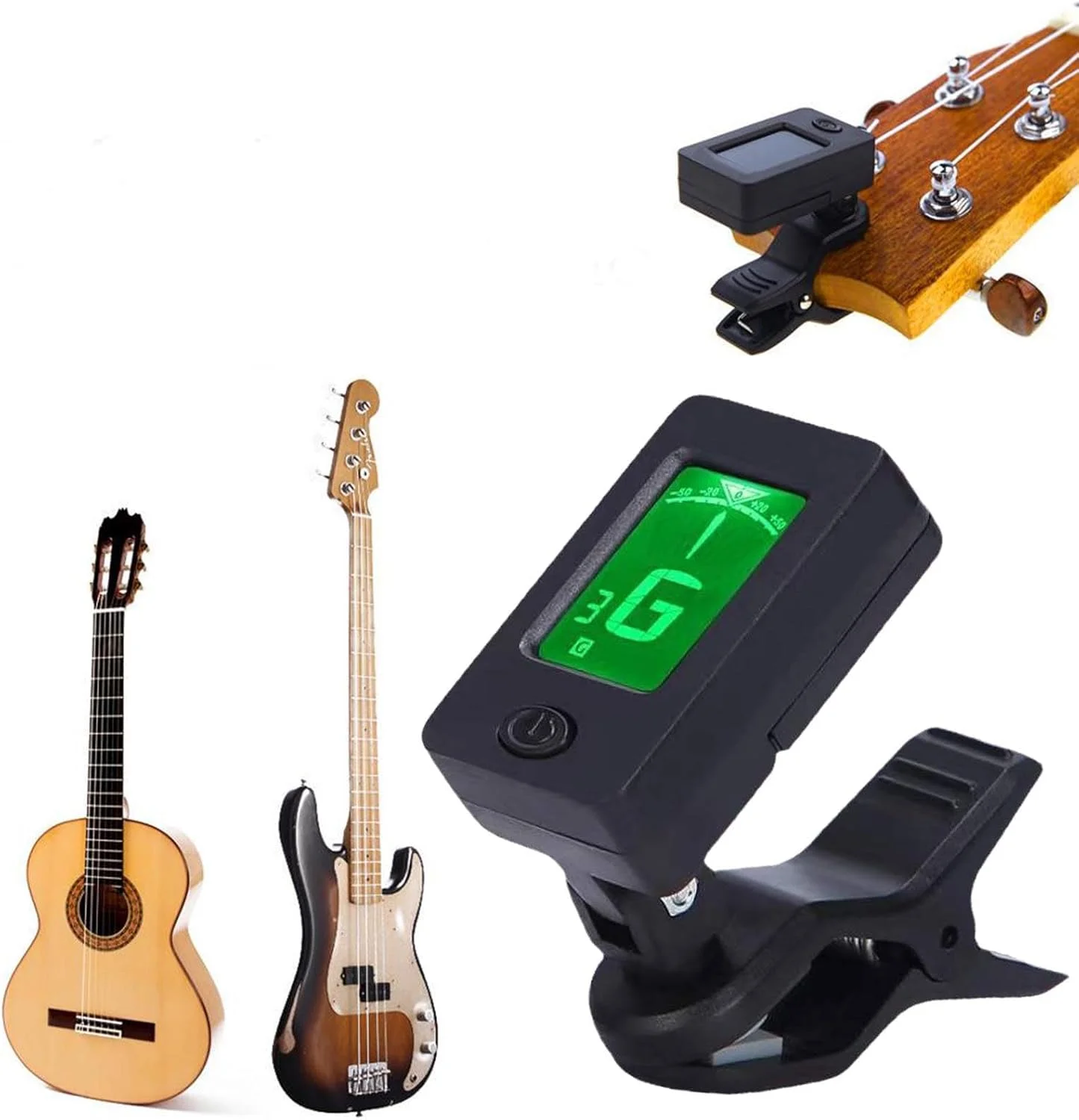 کوک گیتار / تیونر گیره ای برای گیتار، باس، ویولن، سی-یوکللی، دی-یوکللی، صفحه نمایش ال سی دی واضح، زیر و بم کالیبره شده