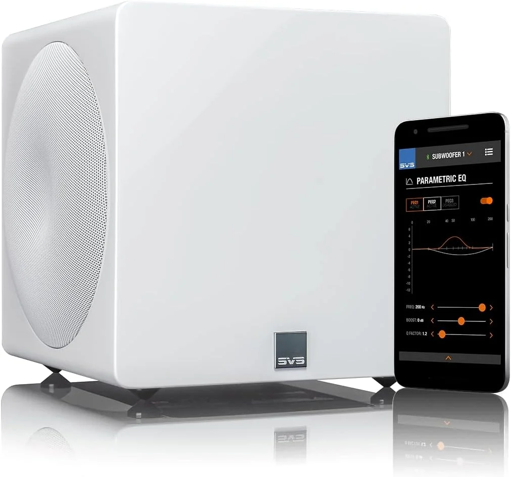 ساب ووفر جعبه ای مهر و موم شده SVS مدل 3000 Micro با روکش پیانویی سفید، 3000MICROPIANOWHT، بزرگ