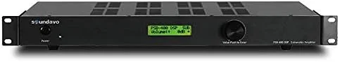 آمپلی‌فایر ساب‌ووفر کلاس D مدل PSB-400DSP با پردازشگر سیگنال دیجیتال (DSP) و نمایشگر LCD از پیش تنظیم شده برای سینمای خانگی، توان اسمی 400 وات / حداکثر 1000 وات