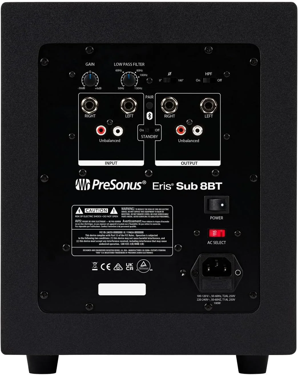 ساب ووفر استودیویی اکتیو 8 اینچی PreSonus Eris Sub 8BT با بلوتوث برای چندرسانه‌ای، بازی و تولید موسیقی با کیفیت استودیویی