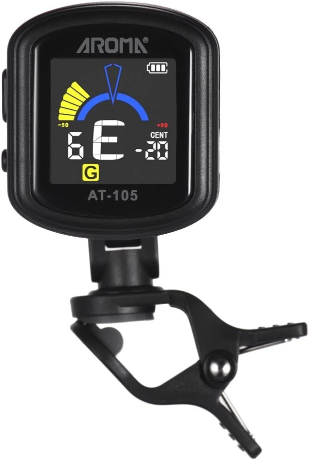 کوک کننده گیره ای Fawoonu AT-105 با صفحه نمایش رنگی و باتری داخلی برای گیتار کروماتیک، گیتار باس، یوکللی و ویولن کوک کننده گیره ای Fawoonu AT-105 با صفحه نمایش رنگی و باتری داخلی برای گیتار کروماتیک، گیتار باس، یوکللی و ویولن