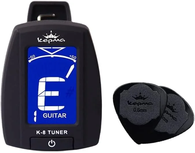 کوک کننده گیتار الکتریکی چوبی سیم دار، میز تُن مخصوص آموزش موسیقی محلی، یوکللی با دقت بالا برای مبتدیان (رنگ: کوک کننده + پیک)