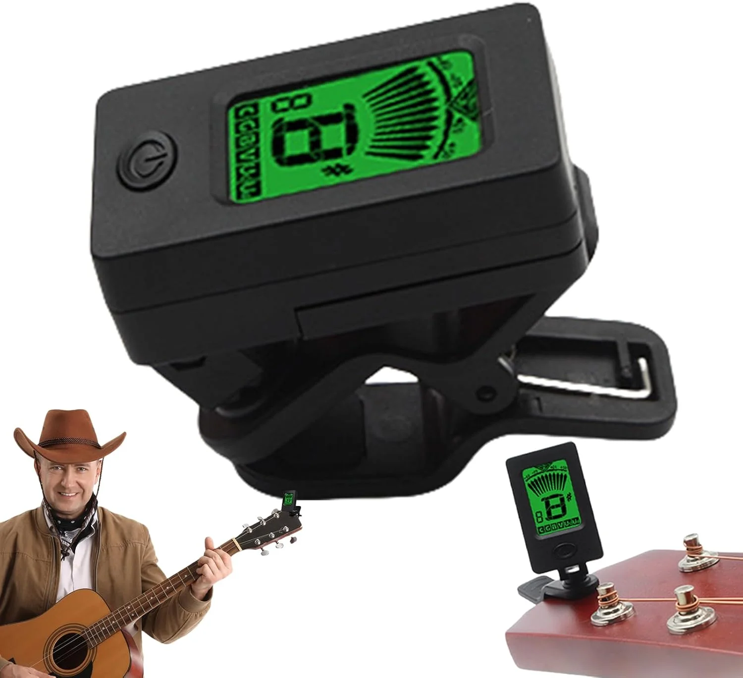 تیونر گیره ای گیتار | تیونر صفحه نمایش LCD، ابزار موسیقی گیره ای دیجیتال حرفه ای برای نوازندگان مبتدی، تنظیم کوک گیتار، یوکللی و باس