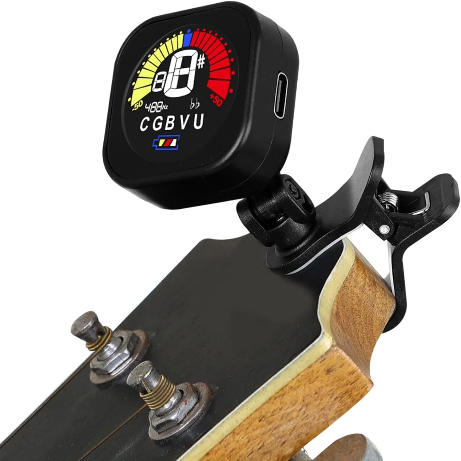 کوک کننده گیره ای گیتار الکتریک با صفحه نمایش LCD و چرخش 360 درجه برای ویولن و بانجو کوک کننده گیره ای گیتار الکتریک با صفحه نمایش LCD و چرخش 360 درجه برای ویولن و بانجو