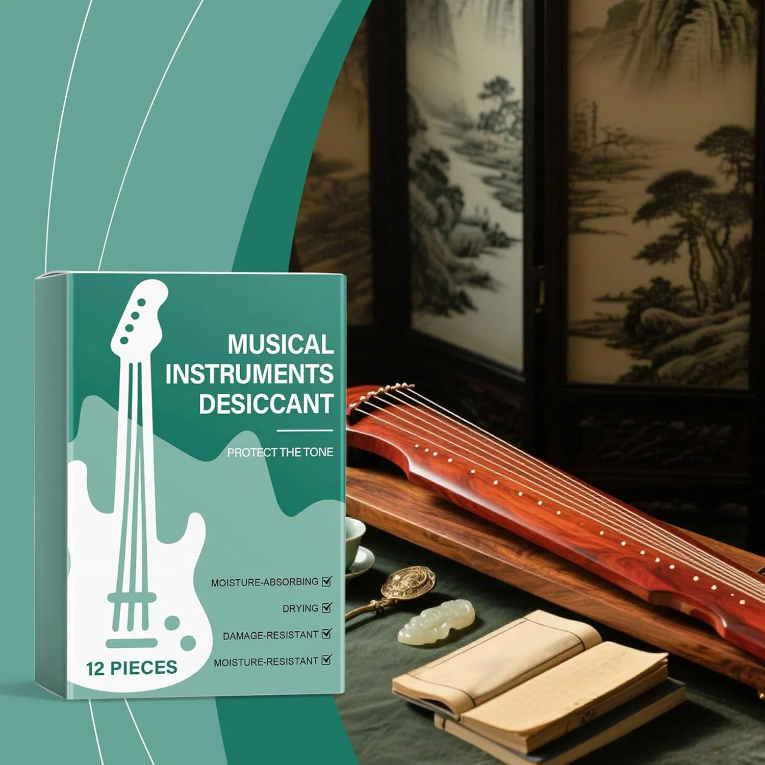 بسته های رطوبت گیر برای گیتار، کنترل رطوبت گیتار | جاذب های رطوبت قابل حمل برای نگهداری و محافظت از ویولن، پیانو، باس و یوکللی