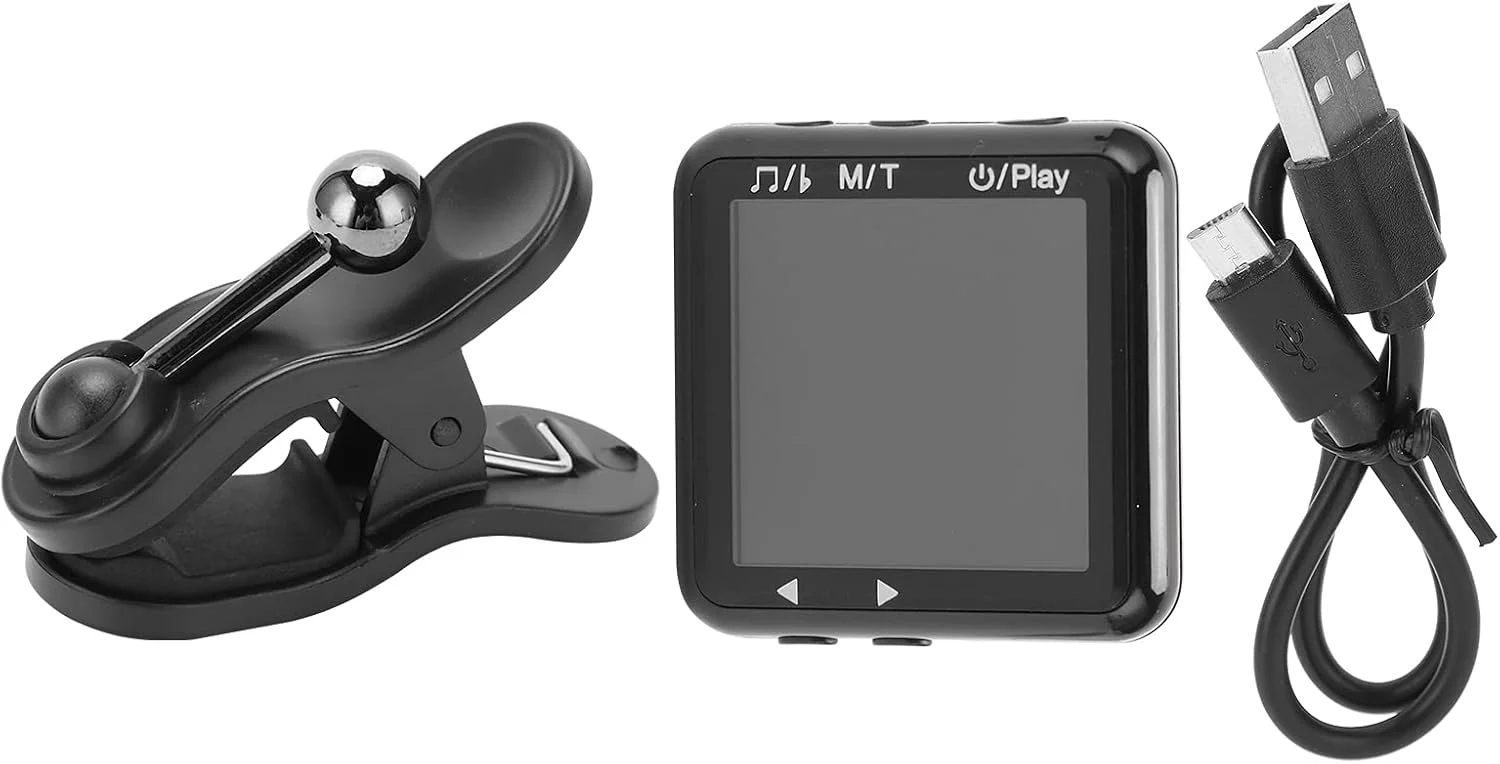 مترونوم و کوک گیتار CHICIRIS با صفحه نمایش LCD قابل شارژ، حالت های مختلف با پدهای محافظ، باتری قابل شارژ USB، پیکاپ لرزشی، برای ویولن، گیتار باس، یوکللی، بانجو (MT90R)