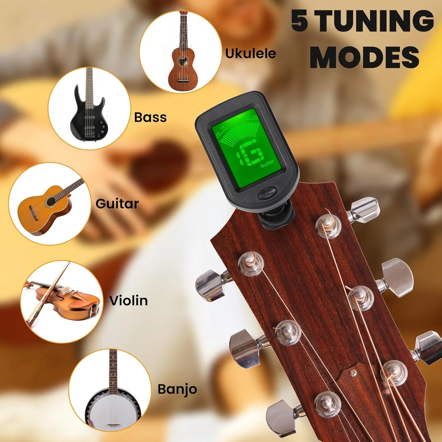 کوک گیتار Boao، گیره کوک با حالت های کروماتیک، صفحه نمایش LCD شفاف دیجیتال، چرخش 360 درجه برای گیتار آکوستیک/الکتریک، یوکللی، باس، ویولن، بانجو، ماندولین (3 عدد) کوک گیتار Boao، گیره کوک با حالت های کروماتیک، صفحه نمایش LCD شفاف دیجیتال، چرخش 360 درجه برای گیتار آکوستیک/الکتریک، یوکللی، باس، ویولن، بانجو، ماندولین (3 عدد)