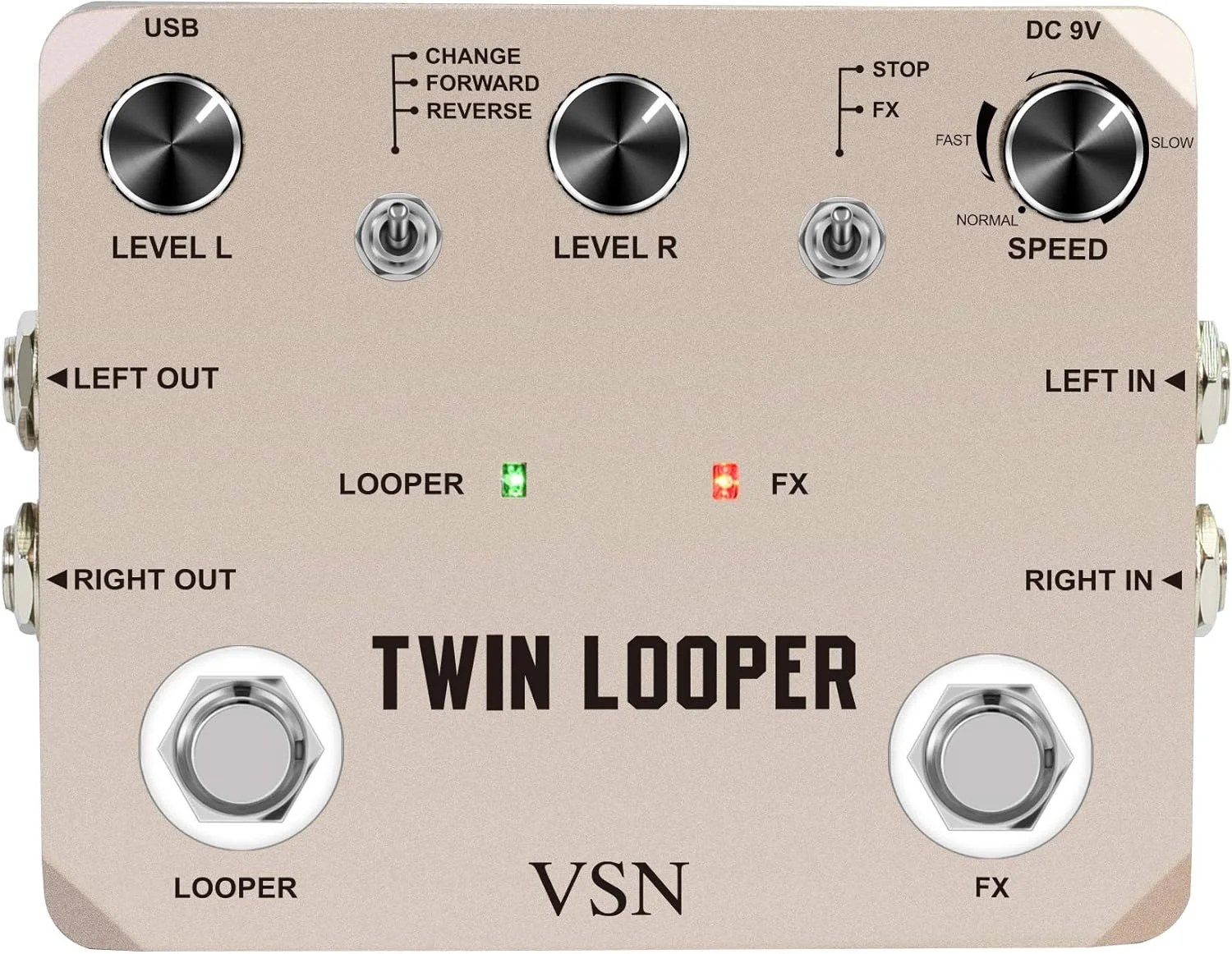 پدال لوپر VSN، پدال های لوپ گیتار استریو، ایستگاه لوپ پدال افکت گیتار چند منظوره 11 نوع پخش با 10 دقیقه زمان لوپ، پدال افکت گیتار 44.1kHz/24Bit