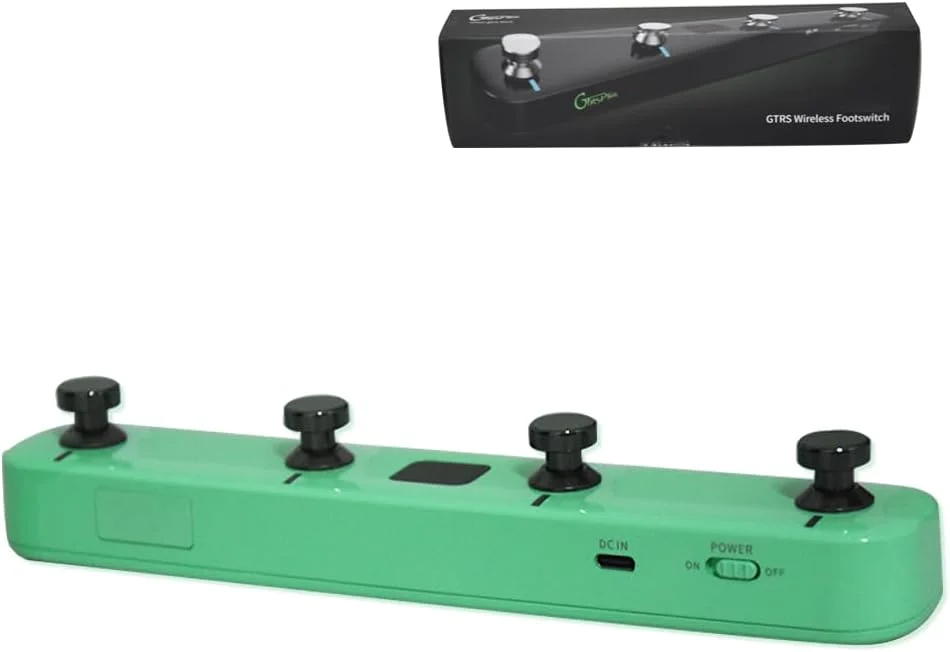 کنترلر پدال گیتار بی سیم برای پدال های گیتار الکتریک، با ضرب آهسته و 5 حافظه از پیش تنظیم شده، برای P1، SD30i، Hornet 05i، گیتار GTRS، تغییر از پیش تنظیم شده، حلقه، درام، با ضرب آهسته (سبز)