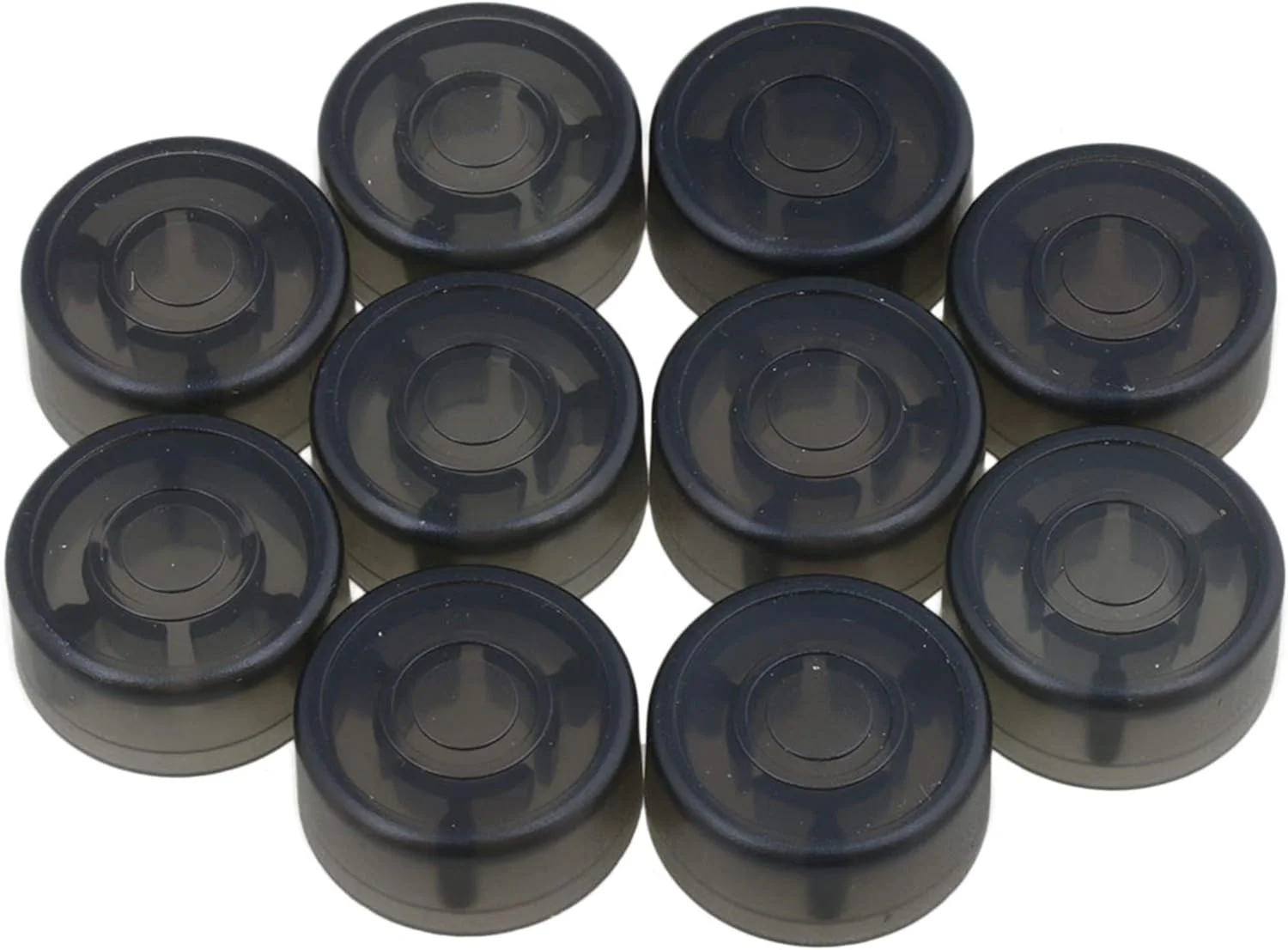 ییبای درپوش محافظ پدال افکت گیتار پلاستیکی مشکی شفاف، فاصله سوراخ حدود 38 میلی متر، قطر سوراخ حدود 4 میلی متر، بسته 10 عددی