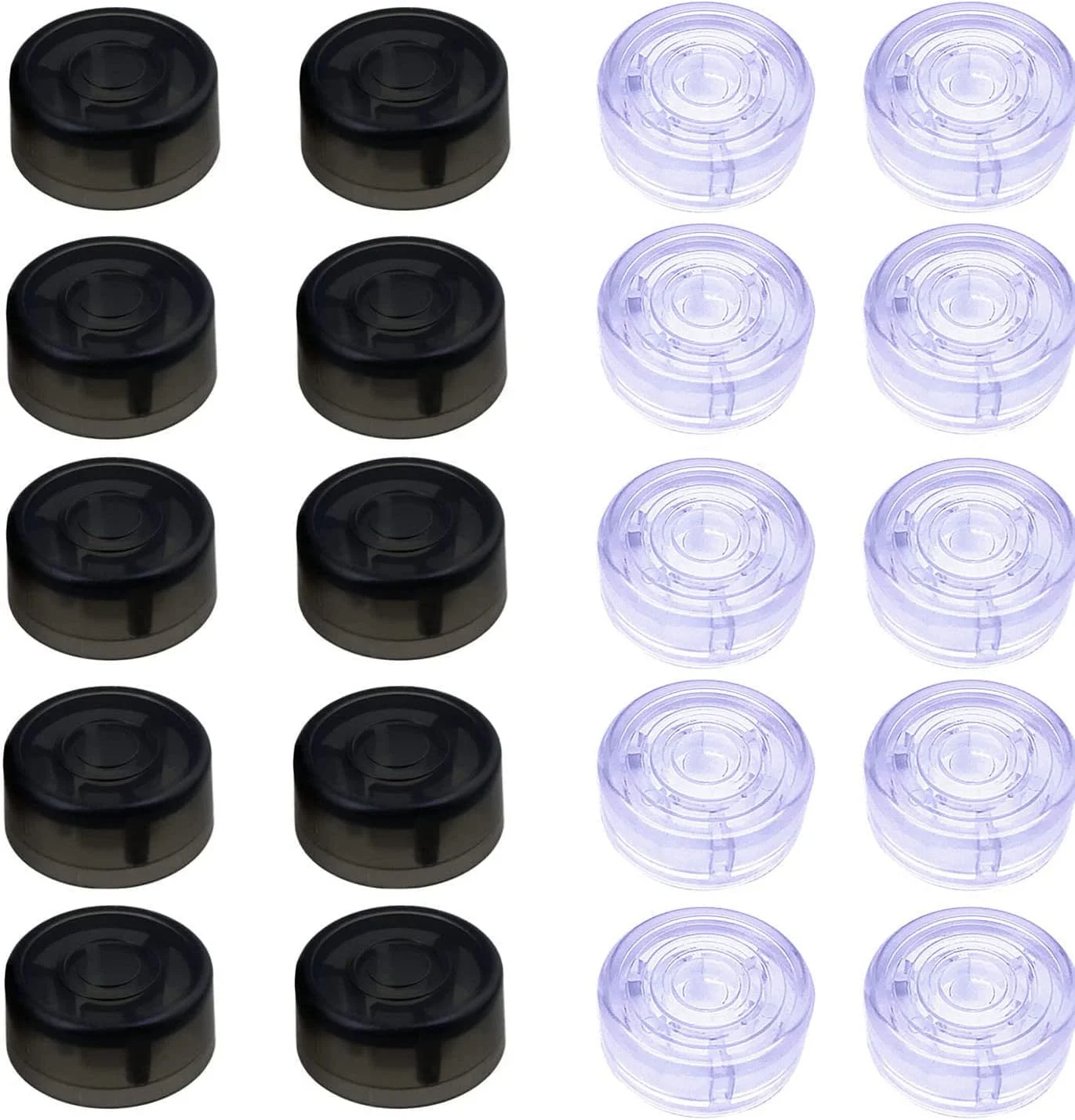 20 عدد روکش پدال افکت گیتار، کلاهک پلاستیکی برای دکمه های پدال افکت گیتار (سیاه + سفید)