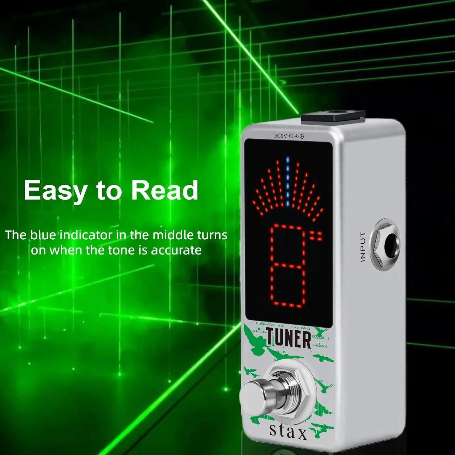 پدال تیونر گیتار Stax، پدالهای کوک با دقت بالا برای گیتار الکتریک و باس، دقت ± 1 سنت، اندازه مینی، بایپس واقعی پدال تیونر گیتار Stax، پدالهای کوک با دقت بالا برای گیتار الکتریک و باس، دقت ± 1 سنت، اندازه مینی، بایپس واقعی