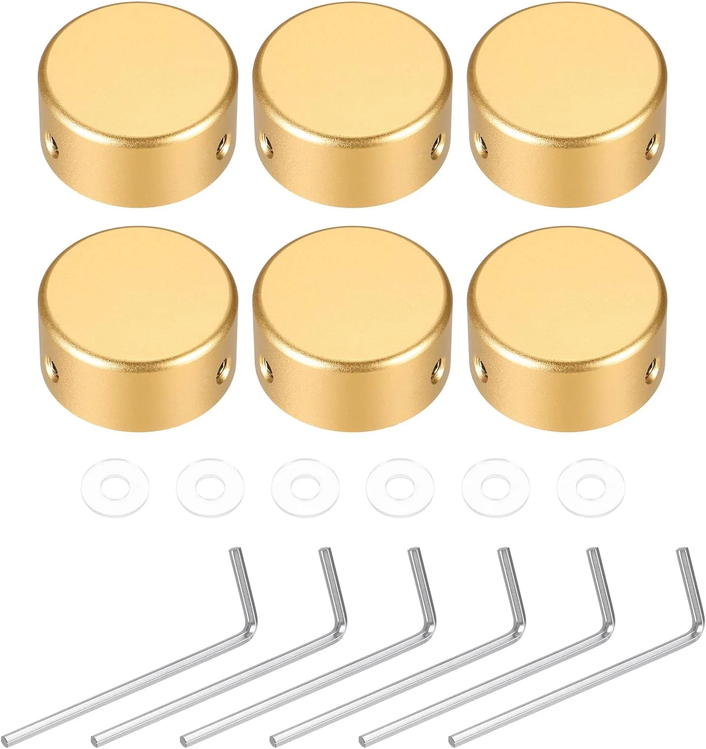 سورسینگ مپ 6 عدد روکش پدال افکت گیتار، کلاهک دکمه پدال فلزی، روکش بالایی پدال 3/8 اینچ برای دکمه های پدال افکت گیتار، نارنجی