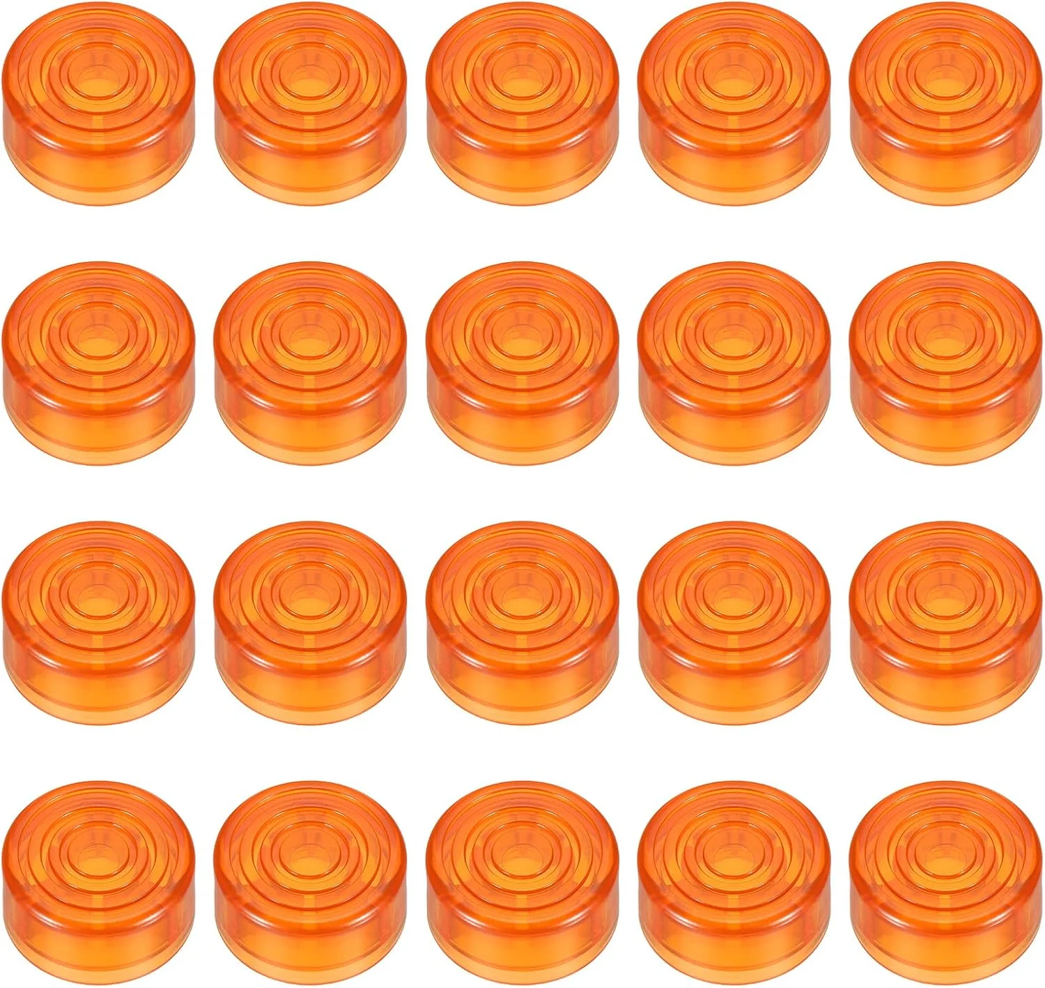 سورسینگ مپ 20 عدد روکش پدال فوتی سوئیچ، کلاهک دکمه پدال گیتار، روکش پلاستیکی پدال فوتی سوئیچ 3/8 اینچ برای دکمه های پدال افکت گیتار، نارنجی