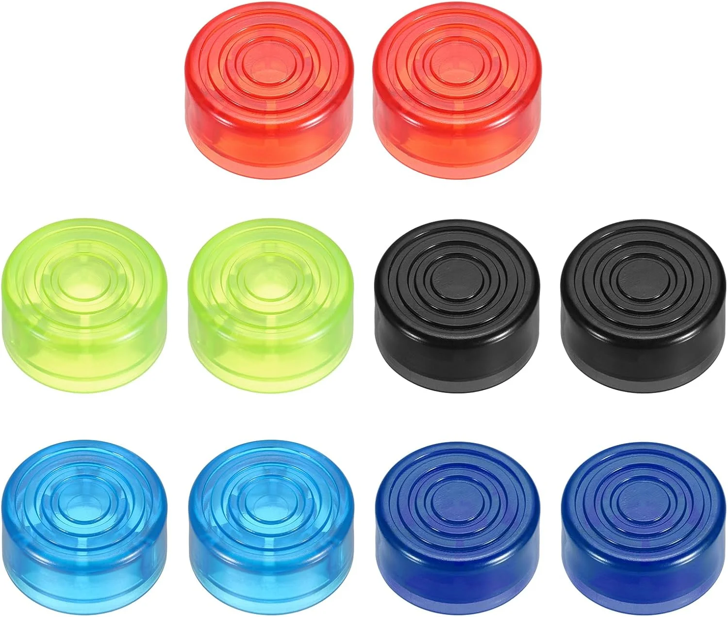 سورسینگ مپ 10 عدد روکش پدال افکت گیتار، کلاهک دکمه پدال پایی پلاستیکی 3/8 اینچ برای دکمه های پدال افکت گیتار، مشکی، قرمز، سبز، آبی، آبی تیره