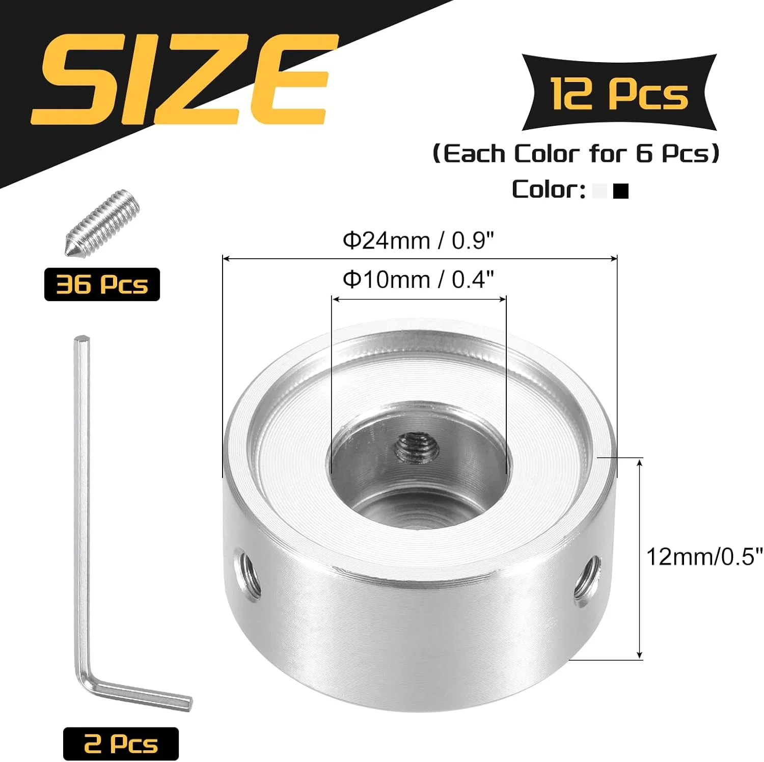 سورسینگ مپ 12 عدد روکش دکمه پدال گیتار، کلاهک فلزی دکمه پدال، سایز 3/8 اینچ، برای دکمه های پدال افکت گیتار، نقره ای، مشکی سورسینگ مپ 12 عدد روکش دکمه پدال گیتار، کلاهک فلزی دکمه پدال، سایز 3/8 اینچ، برای دکمه های پدال افکت گیتار، نقره ای، مشکی