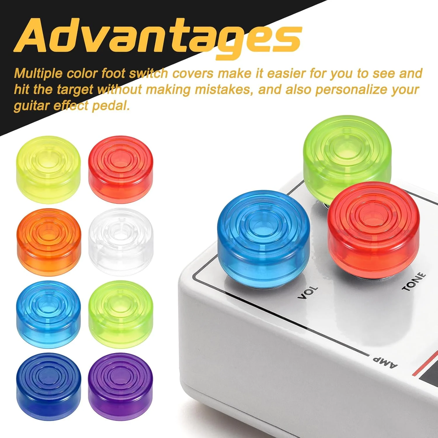 سورسینگ مپ 10 عدد روکش پدال زیرپایی، کلاهک دکمه پدال گیتار، روکش پلاستیکی پدال زیرپایی 3/8 اینچ برای دکمه های پدال افکت گیتار، سبز سورسینگ مپ 10 عدد روکش پدال زیرپایی، کلاهک دکمه پدال گیتار، روکش پلاستیکی پدال زیرپایی 3/8 اینچ برای دکمه های پدال افکت گیتار، سبز