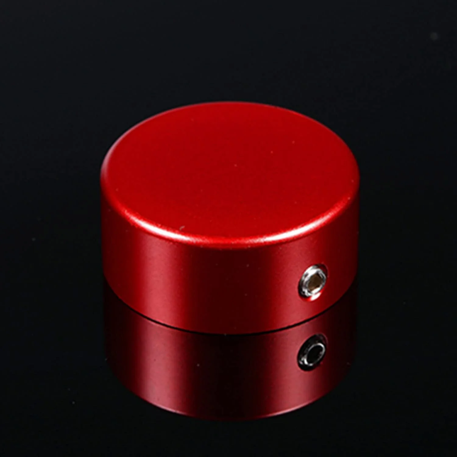 روکش دکمه پدال گیتار Solutek - آلومینیومی با پوشش محافظ و 3 پیچ - افزایش دقت و راحتی (شماره 16- قرمز نقره ای، V1 مناسب برای سوئیچ 3/8 اینچ)