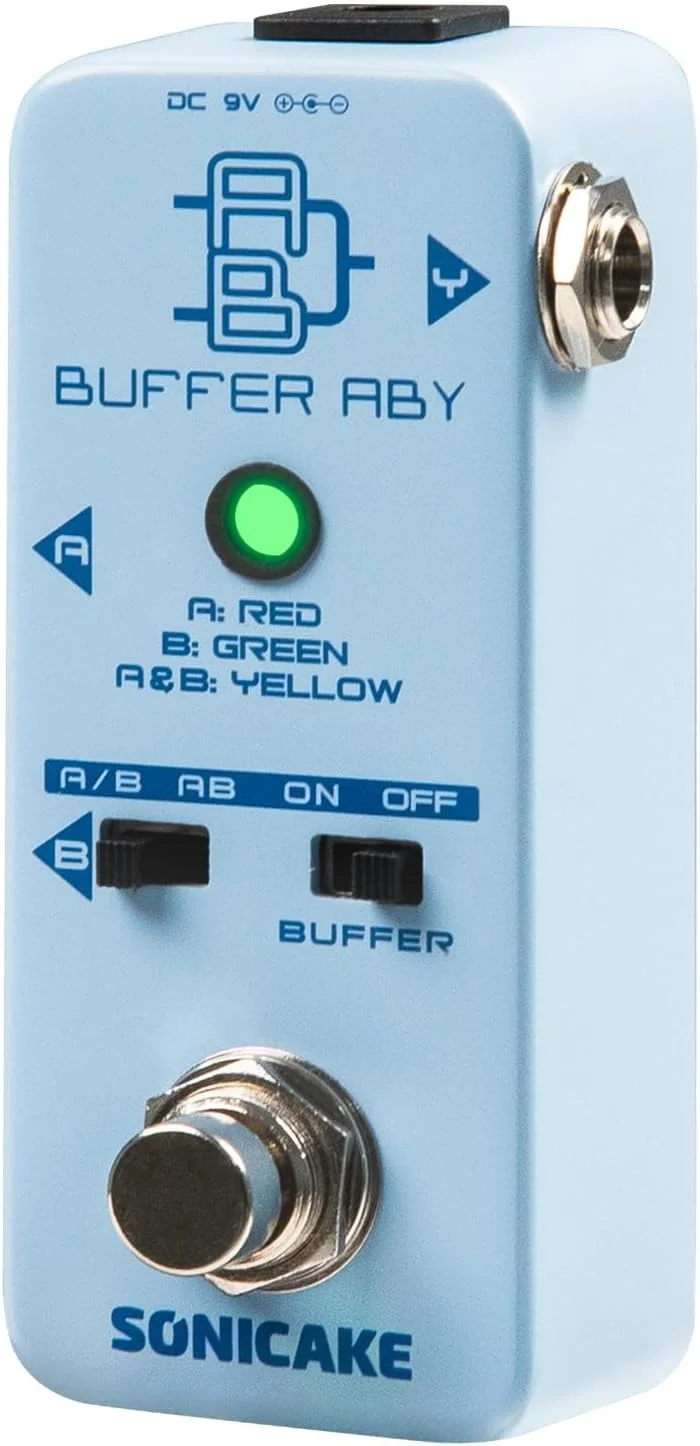 پدال گیتار SONICAKE Buffer ABY، سلکتور خط AB، سوئیچ AB با بای‌پس واقعی و سوئیچ بافر