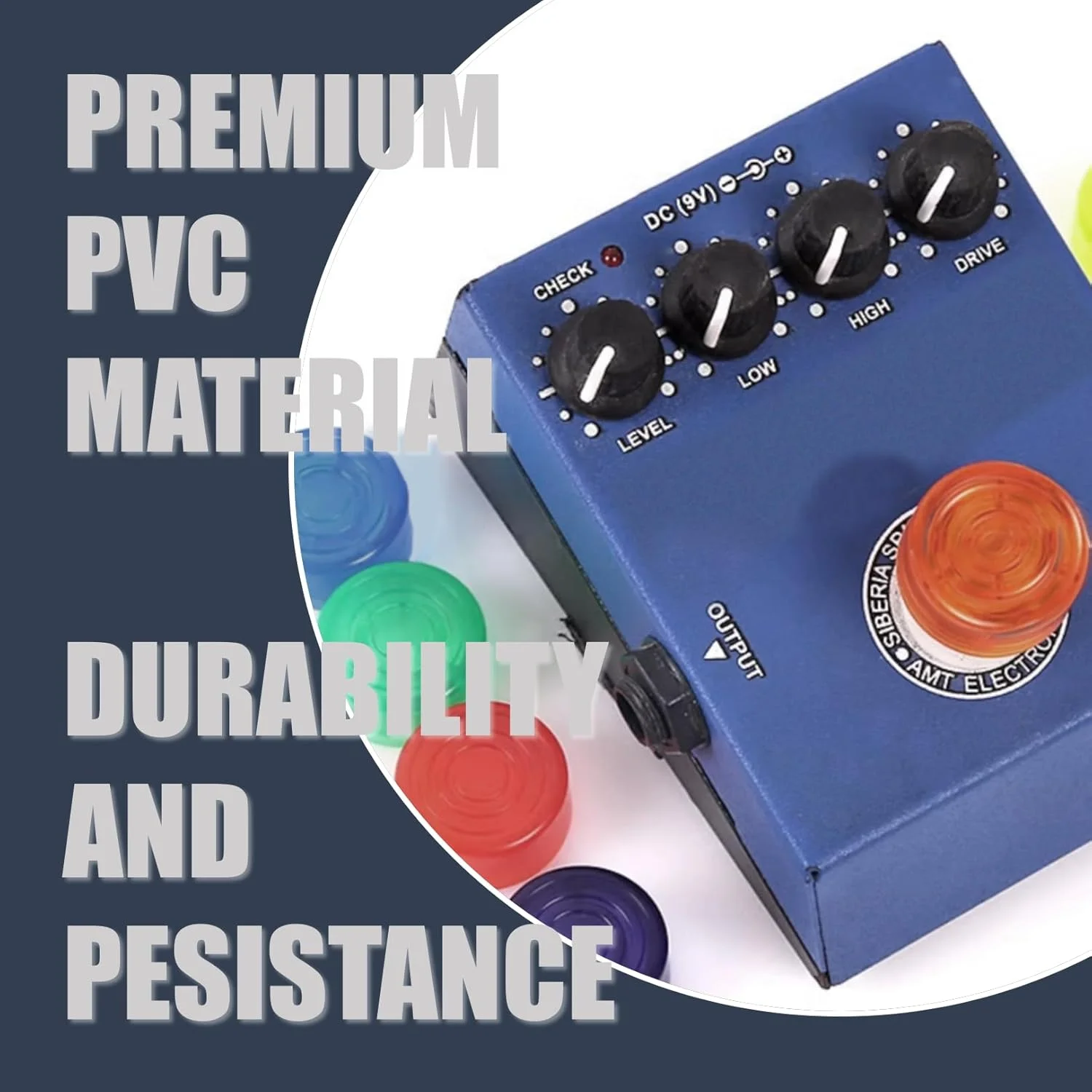 پک 12 عددی تاپر پدال فوتی سوئیچ گیتار Soundspire با نور پس زمینه، 12 رنگ کلاهک محافظ ضد لغزش برای پدال های مولتی افکت، روکش سوئیچ با اندازه جهانی و دارای گیره