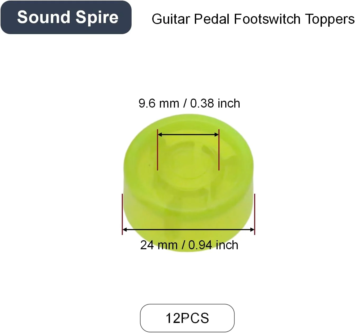 پک 12 عددی تاپر پدال فوتی سوئیچ گیتار Soundspire با نور پس زمینه، 12 رنگ کلاهک محافظ ضد لغزش برای پدال های مولتی افکت، روکش سوئیچ با اندازه جهانی و دارای گیره