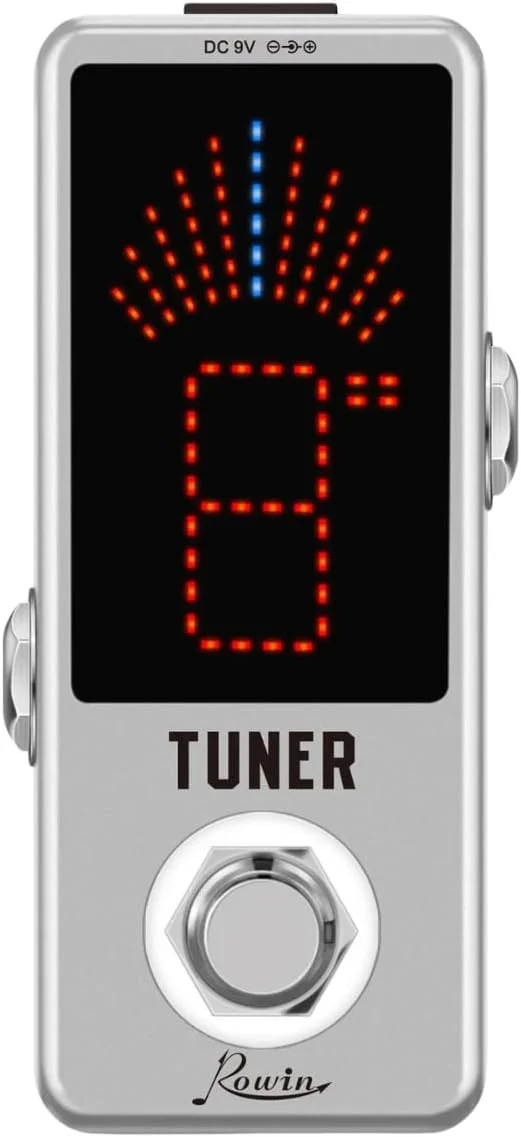 پدال تیونر کروماتیک گیتار Rowin با دقت بالا و بای‌پس واقعی