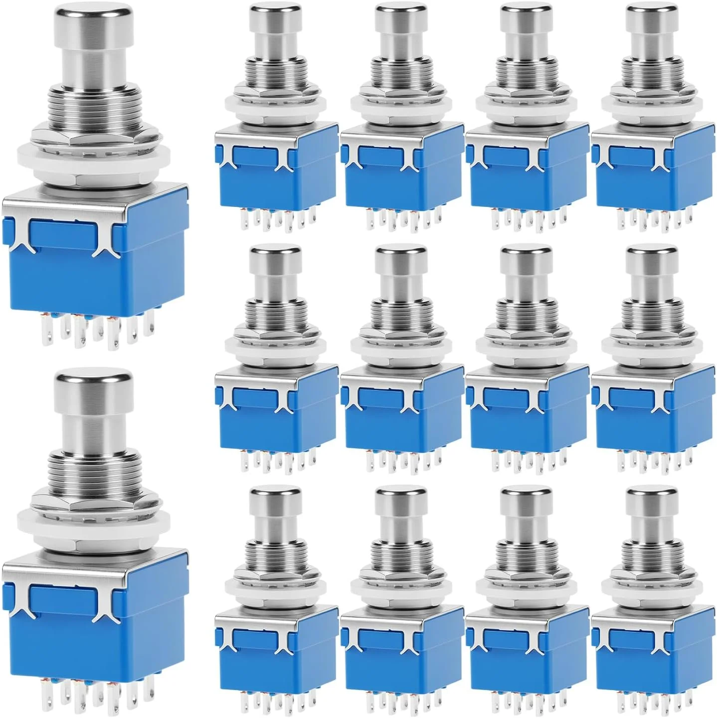 پدال افکت گیتار QWORK 3PDT، 14 عدد کلید فشاری سه پل دو طرفه با عملکرد لحظه‌ای، 9 پین لحیم‌کاری برای پدال‌های افکت، آمپلی‌فایرها و تجهیزات موسیقی