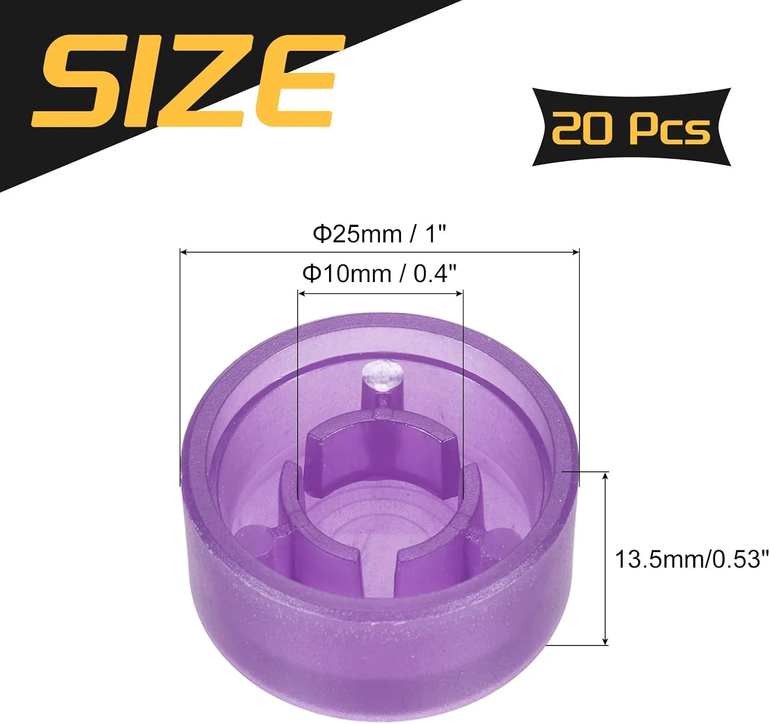 بسته 20 عددی روکش پدال های گیتار QUARKZMAN، روکش پدال پلاستیکی 3/8 اینچی برای دکمه های پدال افکت گیتار، بنفش روشن بسته 20 عددی روکش پدال های گیتار QUARKZMAN، روکش پدال پلاستیکی 3/8 اینچی برای دکمه های پدال افکت گیتار، بنفش روشن