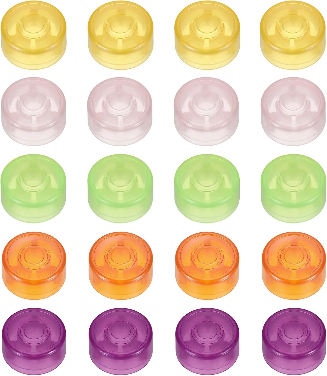 بسته 20 عددی روکش پدال های گیتار QUARKZMAN، روکش پدال پلاستیکی 3/8 اینچی برای دکمه های پدال افکت گیتار، چند رنگ