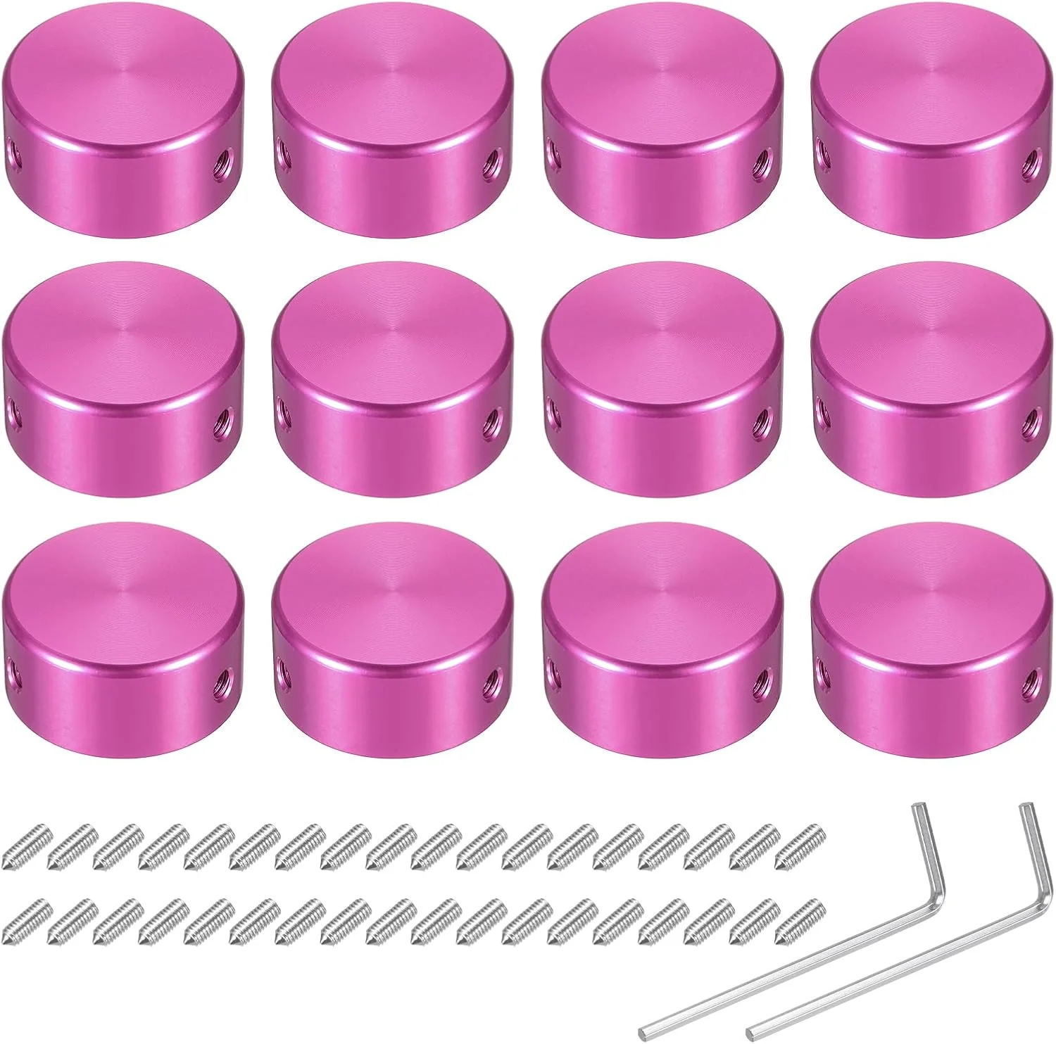 بسته 12 عددی روکش پدال زیرپایی QUARKZMAN برای پدال های گیتار، روکش فلزی دکمه پدالی 3/8 اینچی برای دکمه های پدال افکت گیتار، قرمز