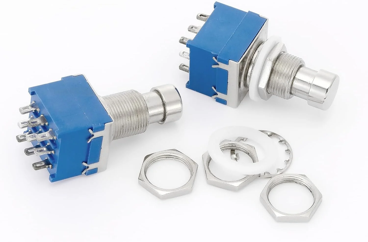 2 عدد سوئیچ فلزی 9 پین 3PDT برای پدال افکت گیتار، استامپ فوت، بای‌پس واقعی