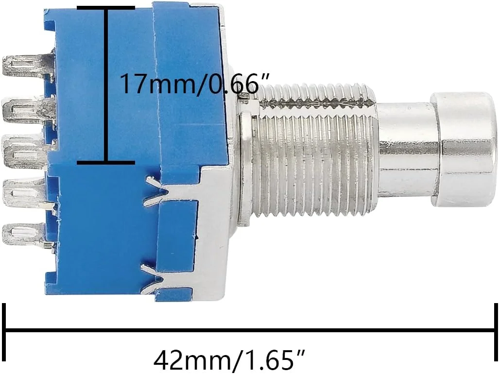 2 عدد سوئیچ فلزی 9 پین 3PDT برای پدال افکت گیتار، استامپ فوت، بای‌پس واقعی